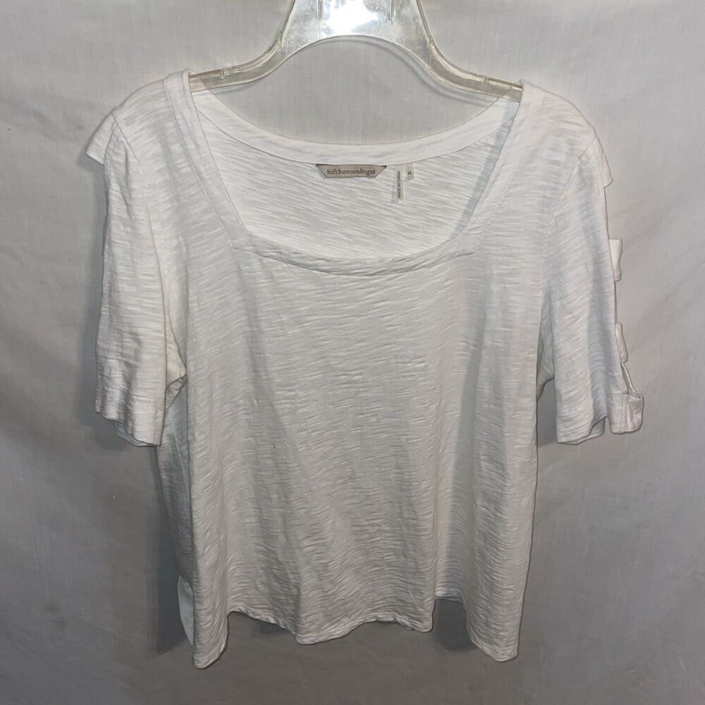 Soft Surroundings Women’s Casual Shirt Size Petite Large White Going Out Beach
